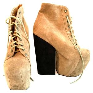 Jeffrey Campbell Freda Taupe Suede Boots